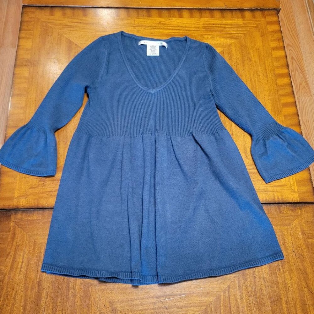 Max Studio Teal Trumpet Sleeve Sweater